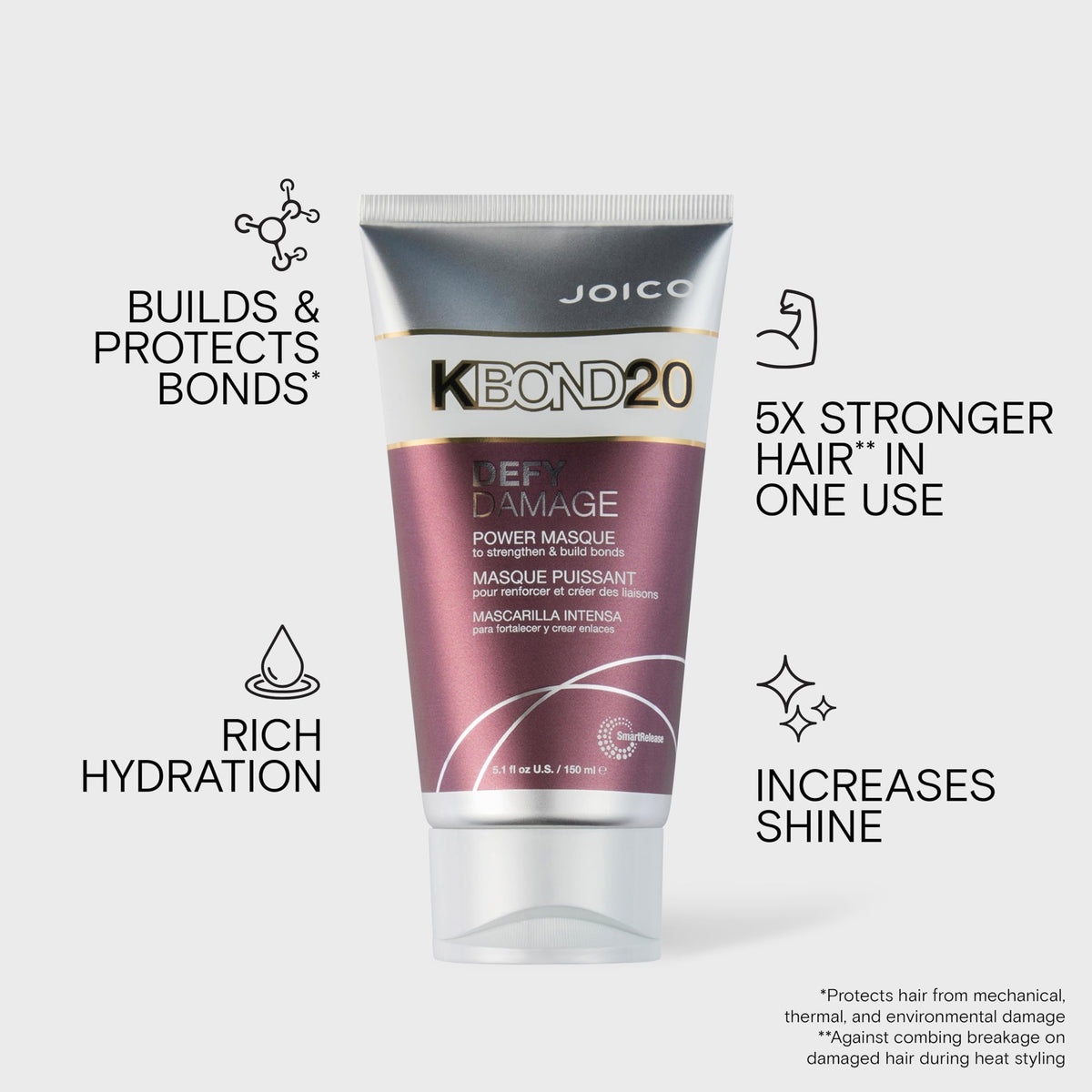 Joico KBOND20 being applied to hair demonstrating easier detangling