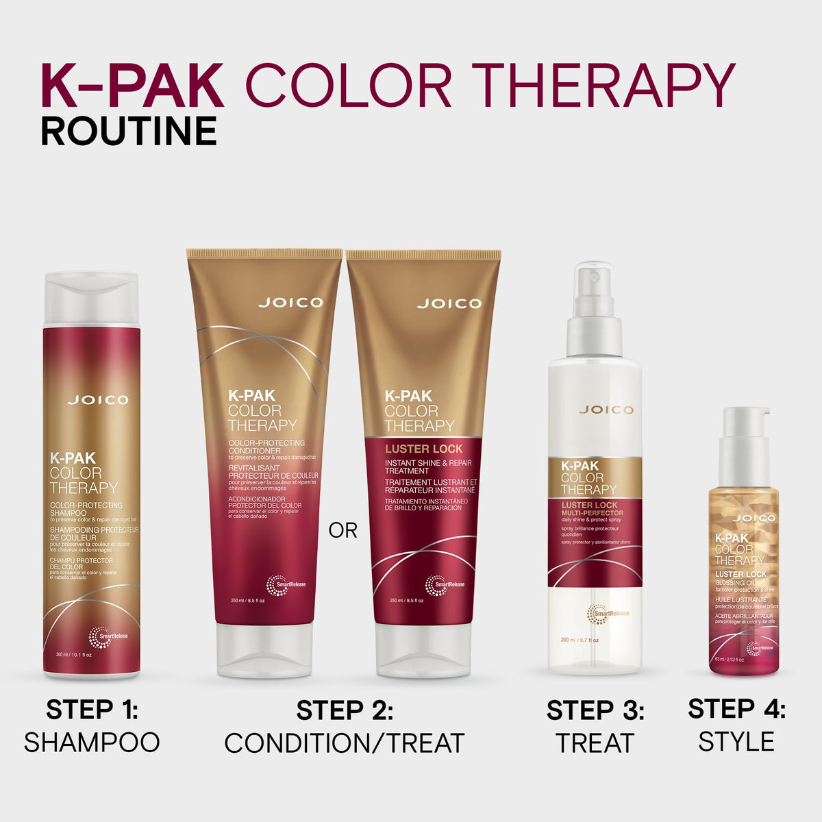 Model with glossy color-treated hair after Joico treatment illustrating enhanced vibrancy