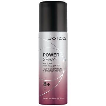 Joico Power Spray front can showing label and compact travel size benefit