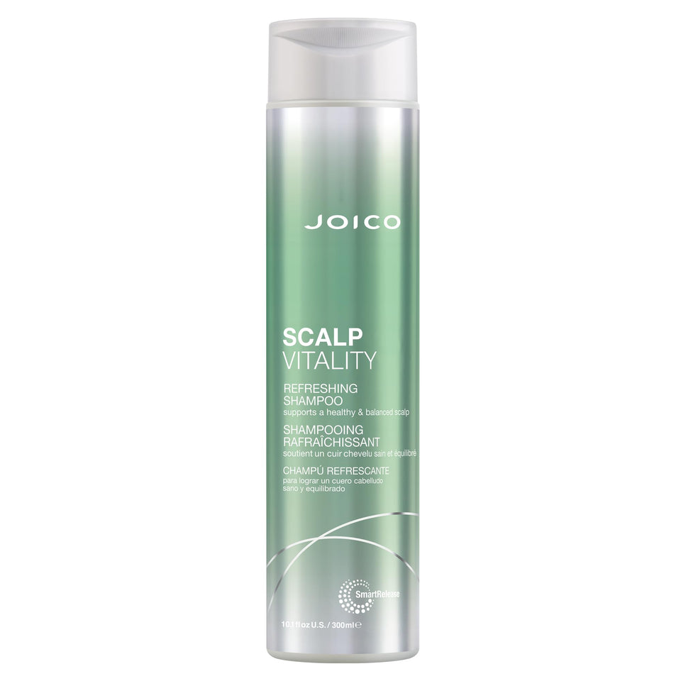 Joico front bottle showing product branding and calming shampoo benefit