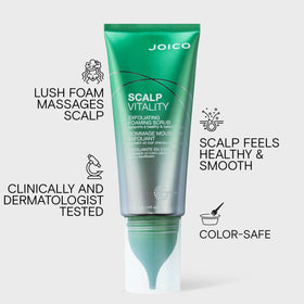 Joico scrub texture close-up revealing exfoliating particles and creamy foam
