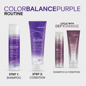 Joico shampoo on bathroom shelf in lifestyle scene adding salon finish