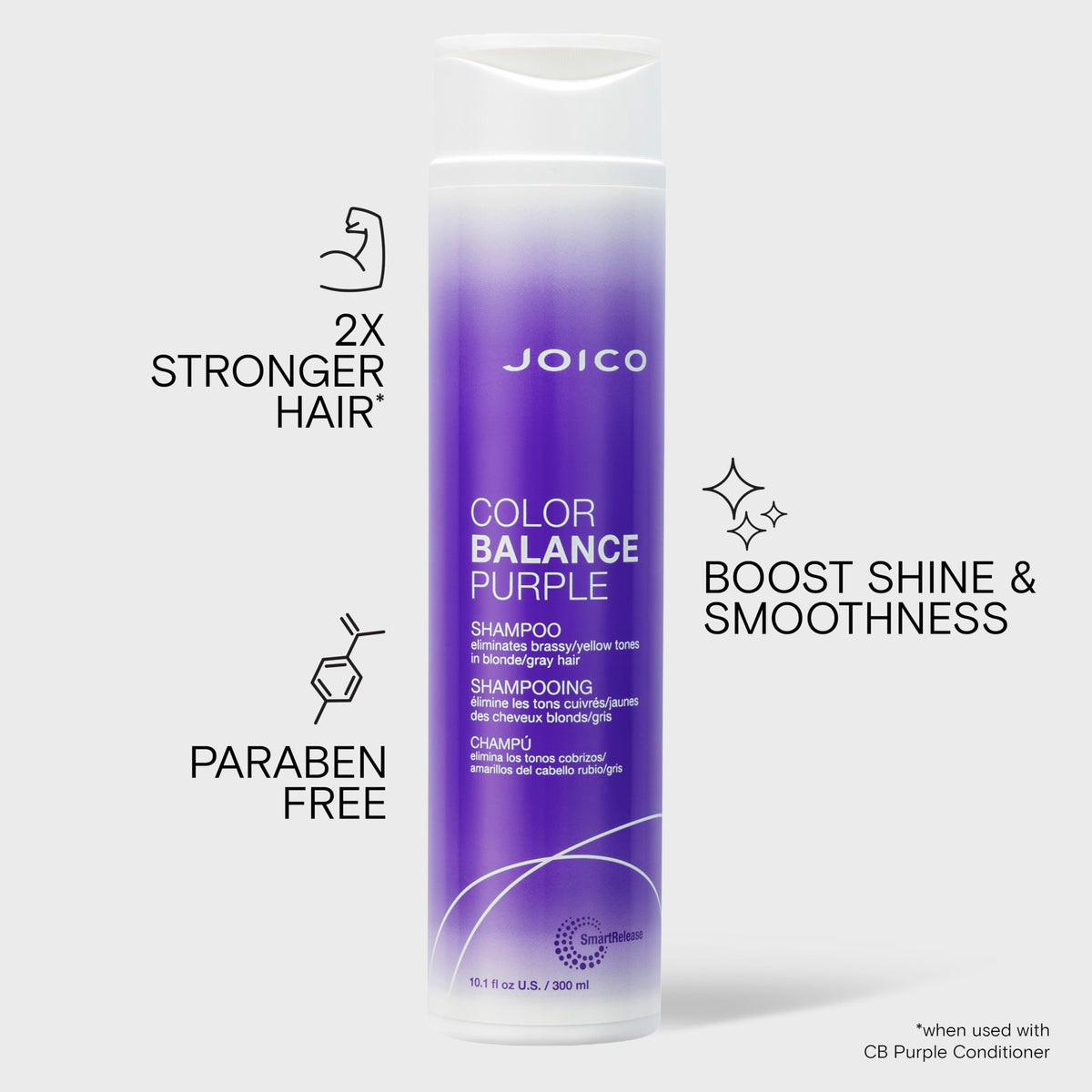 Joico shampoo being applied to blonde hair showing toning action