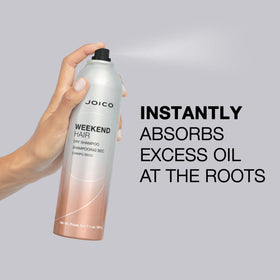 Hand holding Joico 7.1 oz bottle to show size and portability benefit