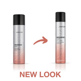 Joico Weekend label detail emphasizing color-safe, talc-free benefits