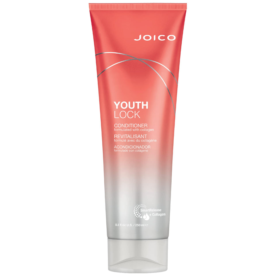 Joico YouthLock conditioner bottle front showing label and benefit of added body