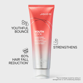 Joico YouthLock conditioner pump dispensing creamy formula for easy application