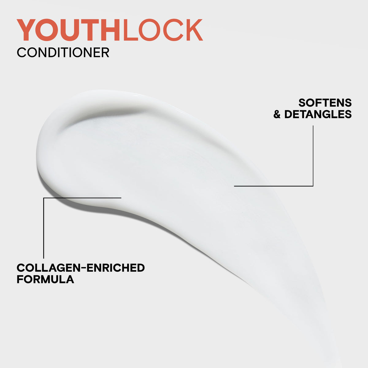 Close-up of Joico YouthLock conditioner texture highlighting smooth moisturizing finish