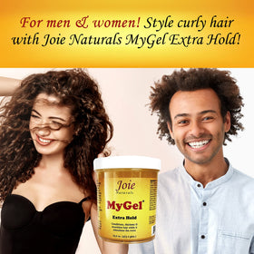 Joie MyGel in use on curly hair demonstrating definition and frizz control