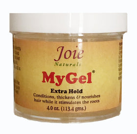Joie Naturals MyGel front jar showing label and 4oz size, for reliable styling hold