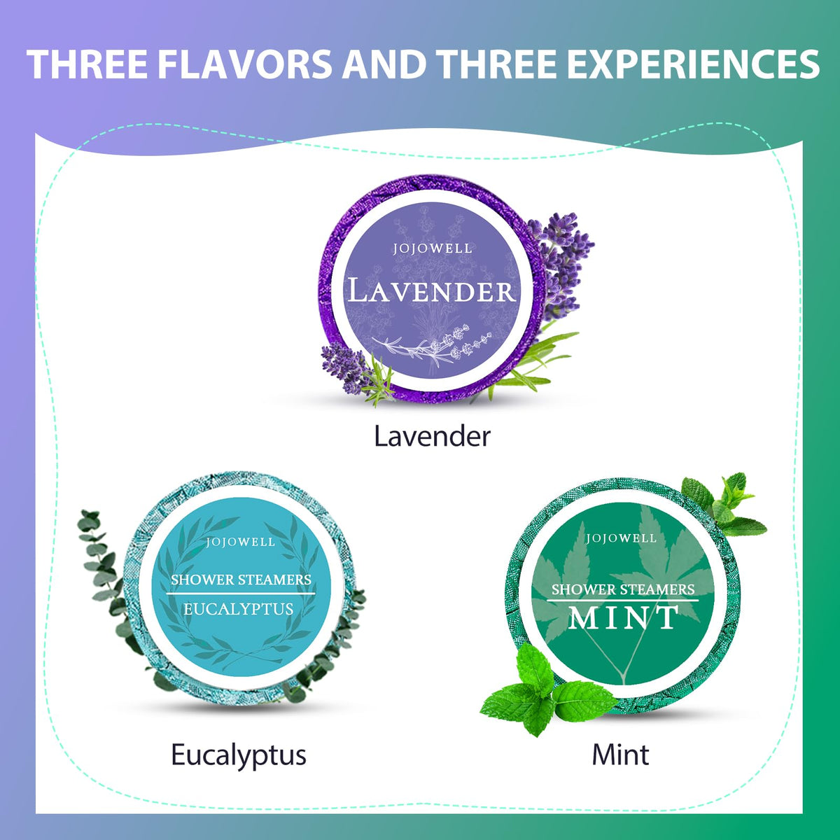 JoJowell eucalyptus tablet in shower releasing steam and invigorating scent for clarity