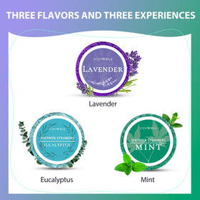 JoJowell eucalyptus tablet in shower releasing steam and invigorating scent for clarity