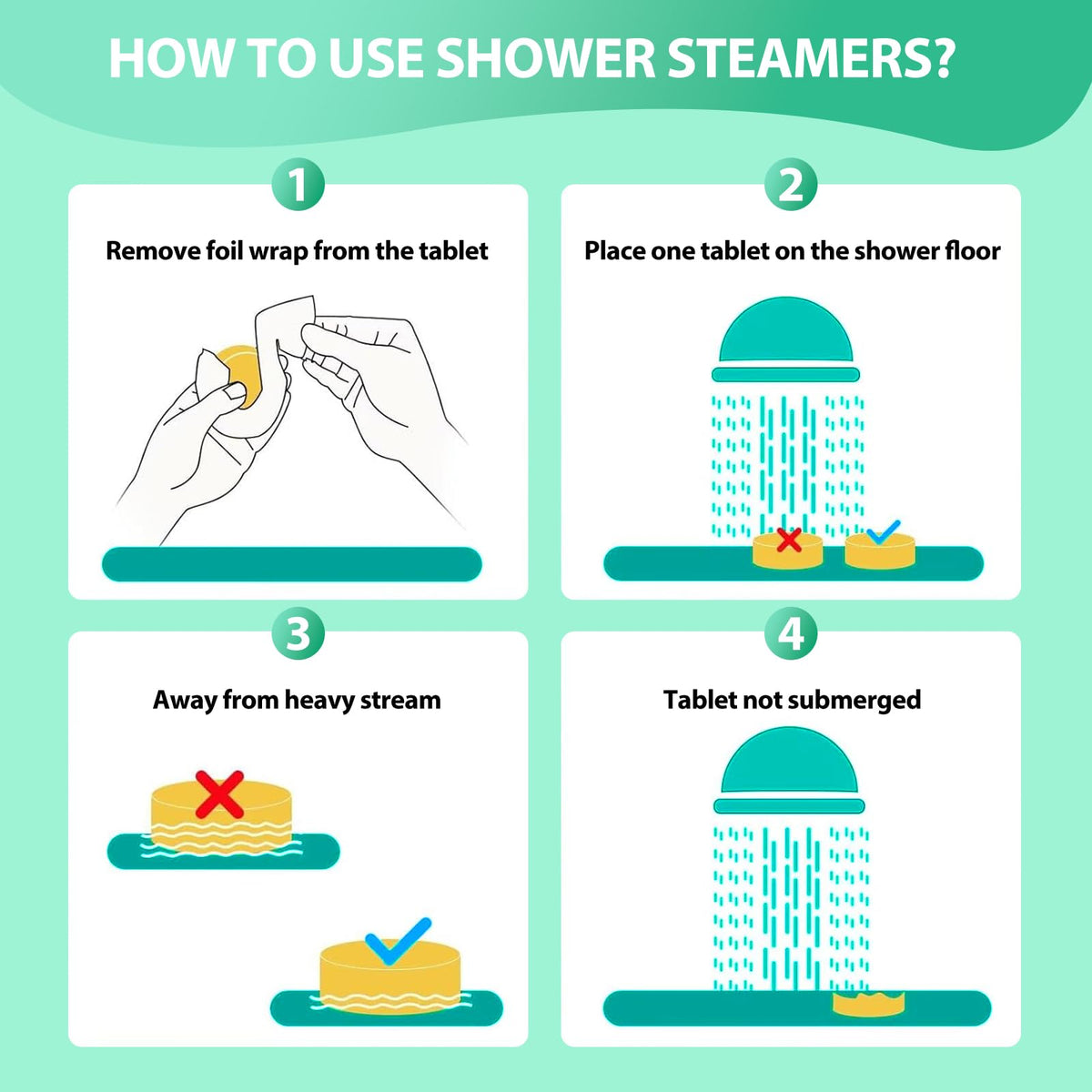 JoJowell shower steamers styled in a bathroom spa setting promoting relaxation