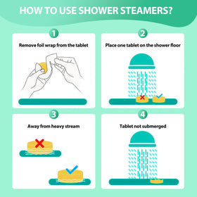JoJowell shower steamers styled in a bathroom spa setting promoting relaxation