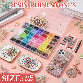 JOKERKING open storage box with 42 separated color grids keeping rhinestones organized