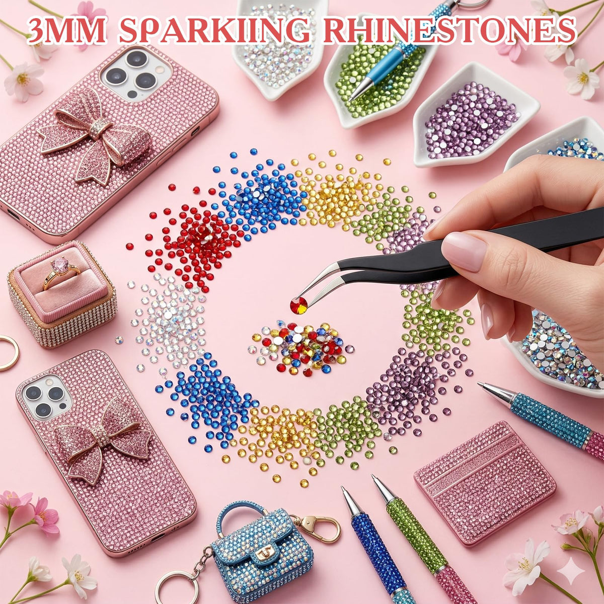 JOKERKING stainless steel tweezers and wax pen for accurate gem placement