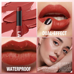 jolilab applying lipstick with brush for precise lines benefit professional finish