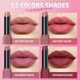 Jolilab applied on model lips showcasing comfortable matte wear benefit