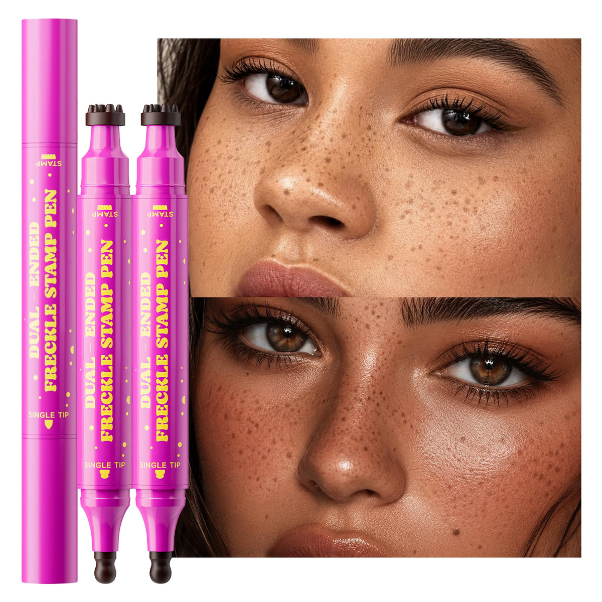 Jolilab freckle pen front packaging showing dual-ended design and shade labeling benefits quick selection