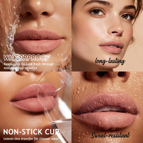 Jolilab lip duo applied on model illustrating day-to-night versatility