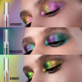 Jolilab texture swipe of Peacock on skin showing reflective shift and buildable coverage