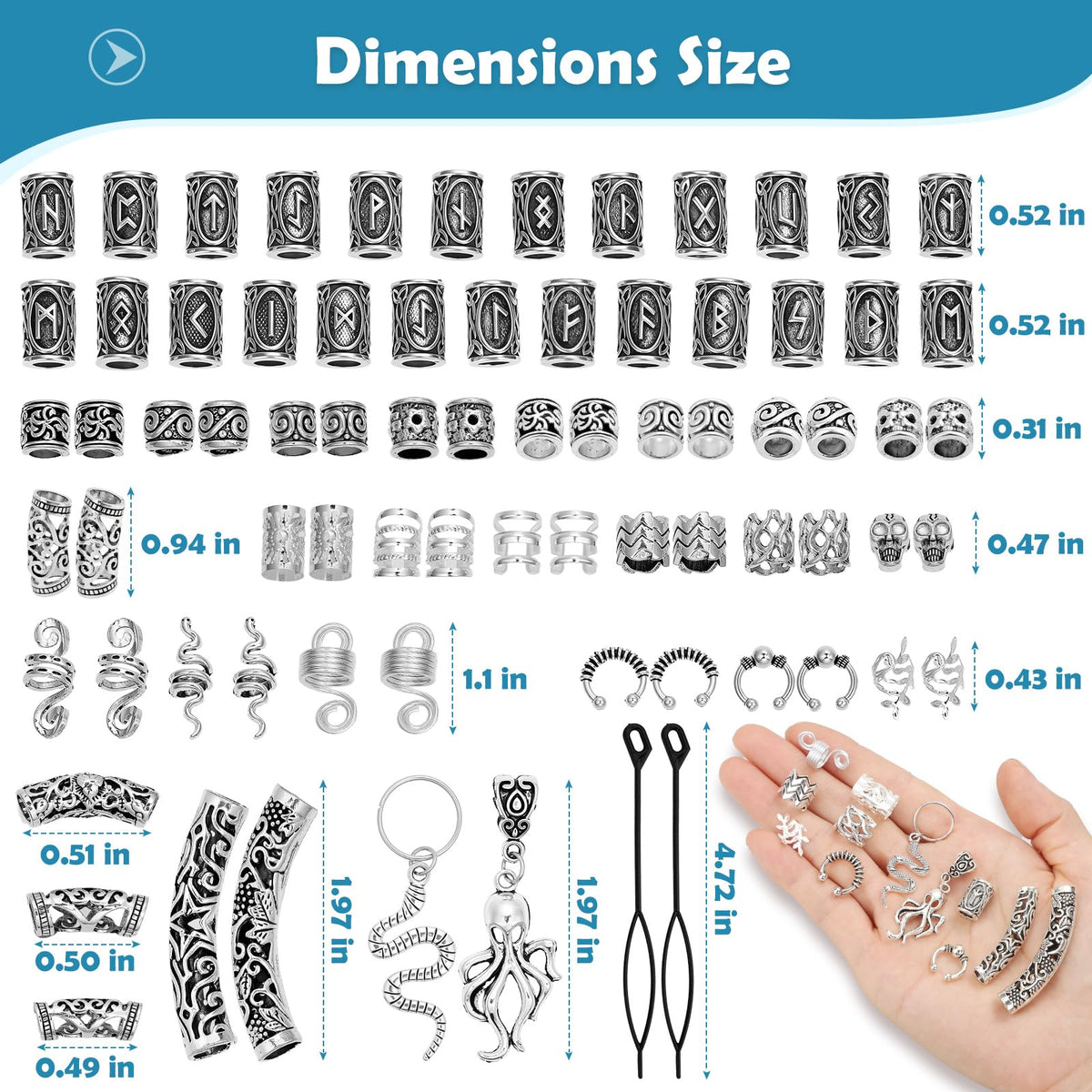 Jollidecor dreadlock beads threaded on locs in outdoor setting showing festival-ready decoration