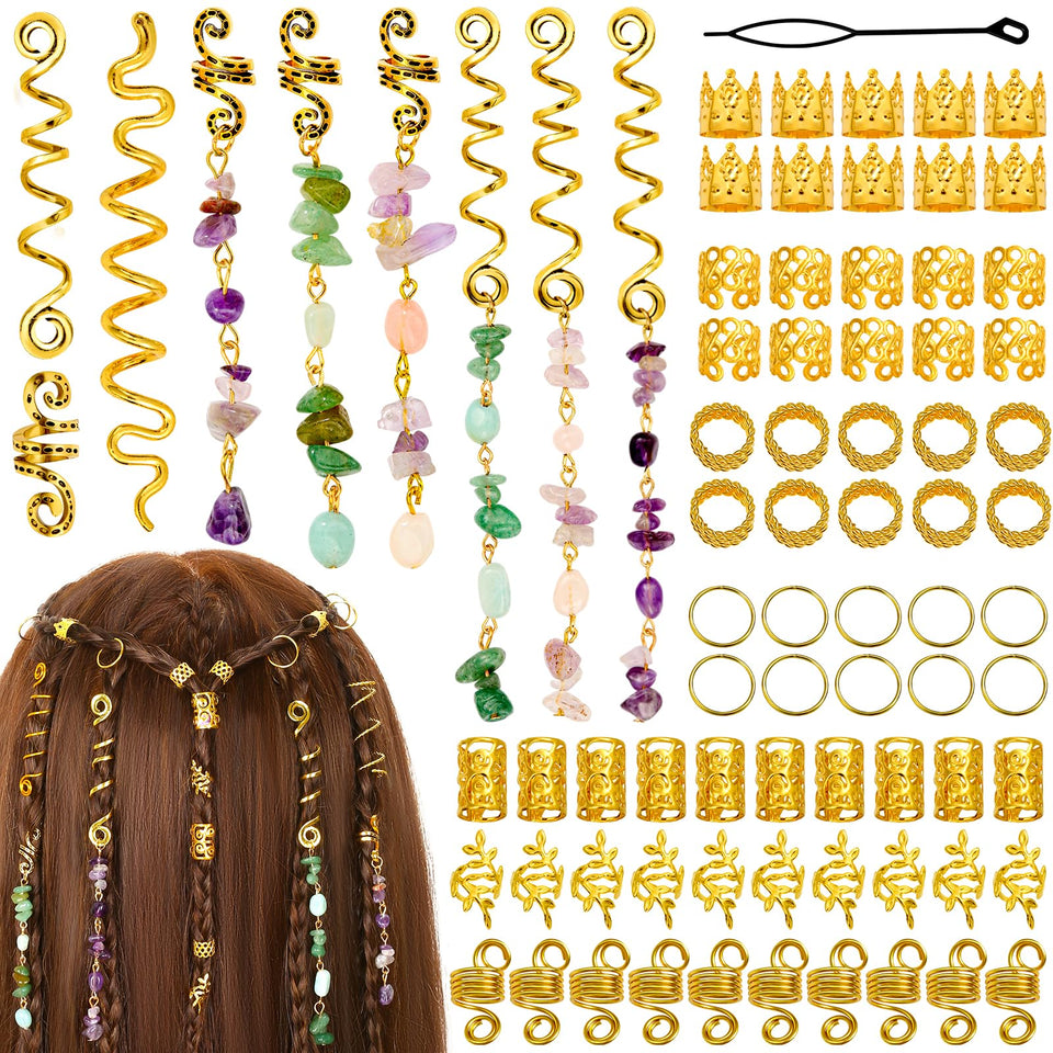Jollidecor front packaging showing full 80-piece hair jewelry set with variety
