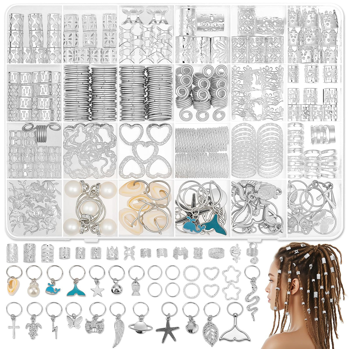 Jollidecor front packaging showing full 323-piece silver set and assortment benefit