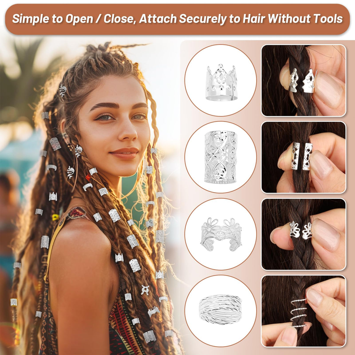 Jollidecor used on braided hairstyle showing instant styling upgrade benefit