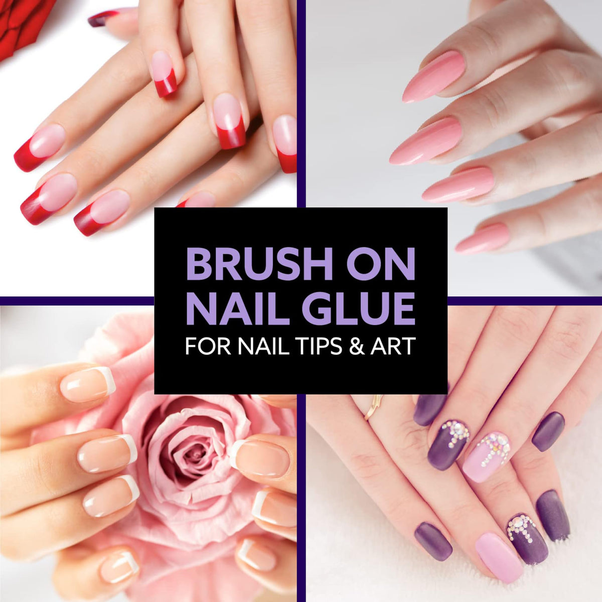 JOMI COMPRESSION clear glue texture on swatch, demonstrates fast-drying smooth finish