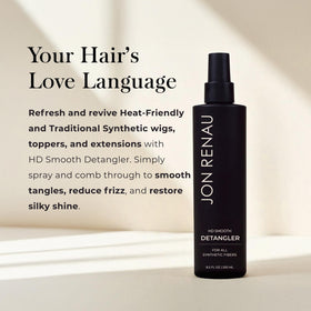 Jon Renau fine mist spray dispersing, demonstrating quick coverage and lightweight finish