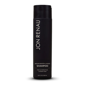 Jon Renau front packaging showing argan-smooth shampoo and hydration benefit