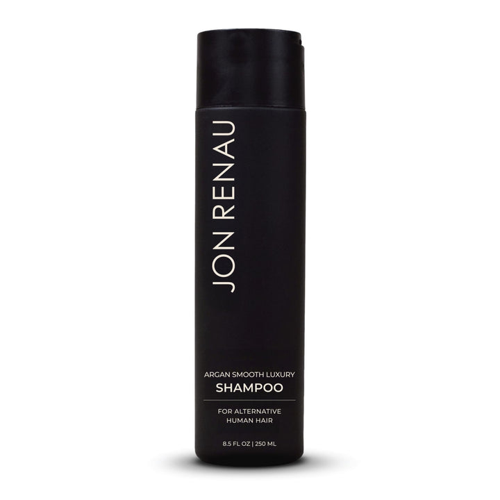 Jon Renau front packaging showing argan-smooth shampoo and hydration benefit