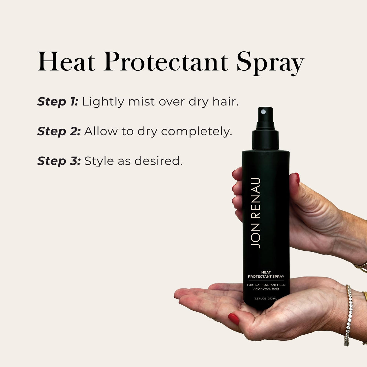 Jon Renau used while heat-styling a wig showing smooth gliding of an iron