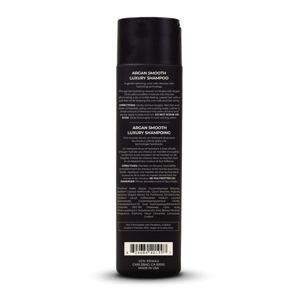 Jon Renau product label detail showing color-safe, sulfate-free benefits