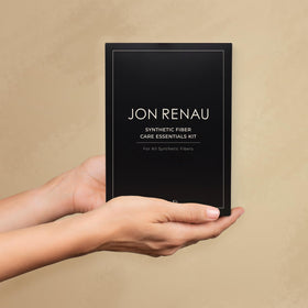 Jon Renau products lined up displaying the complete four-piece fiber care system