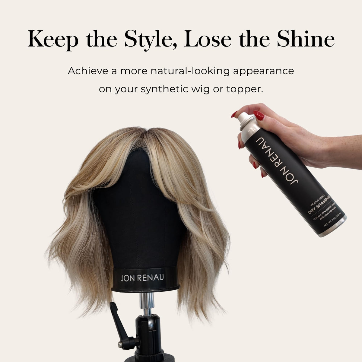 Jon Renau close view of textured synthetic fiber showing reduced shine benefit