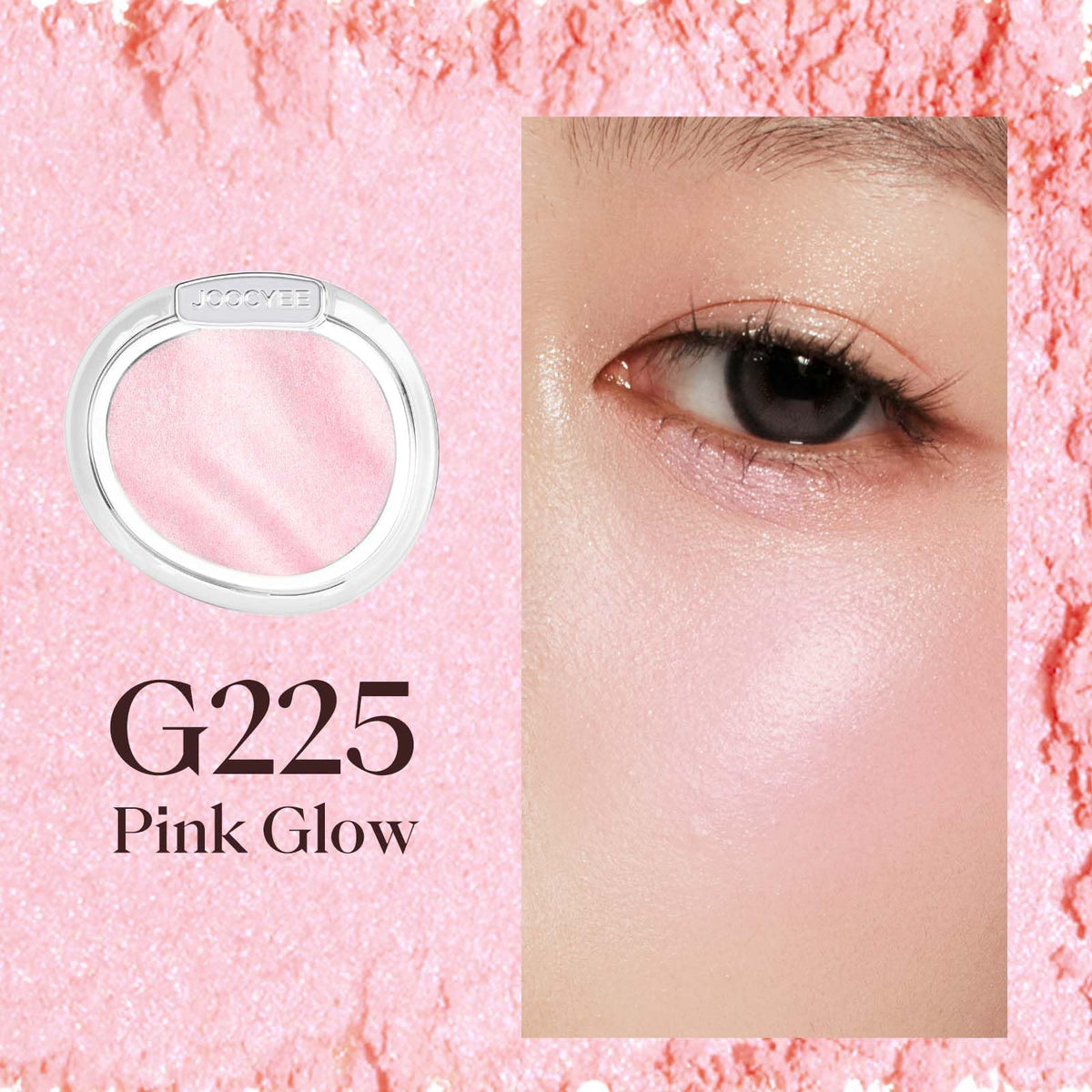 JOOCYEE macro texture close-up highlighting micro-milled luminous particles