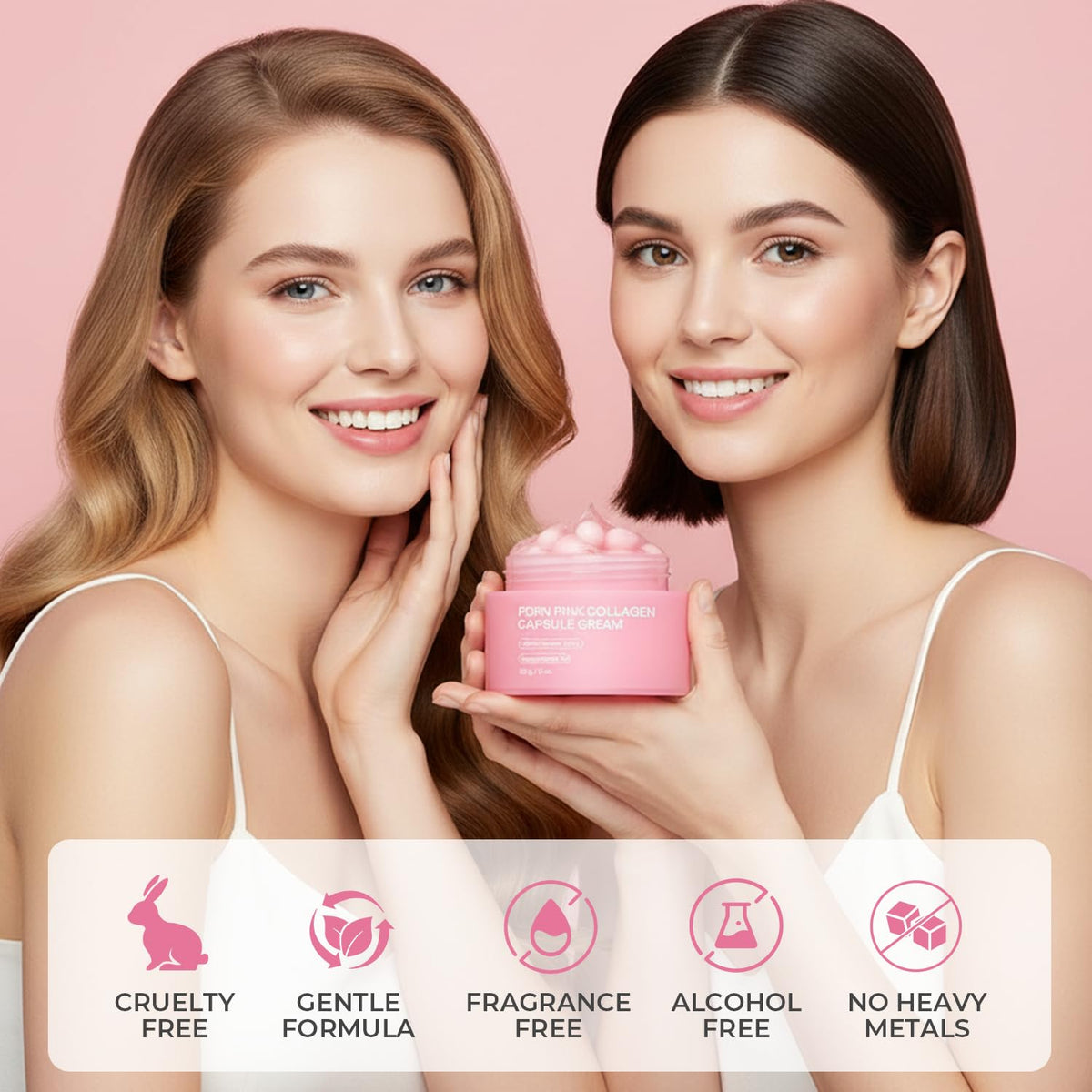 Jorceray application swipe on skin showing smoother hydrated finish