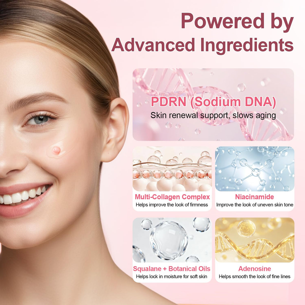 Jorceray close-up of pink capsules highlighting salmon PDRN potency