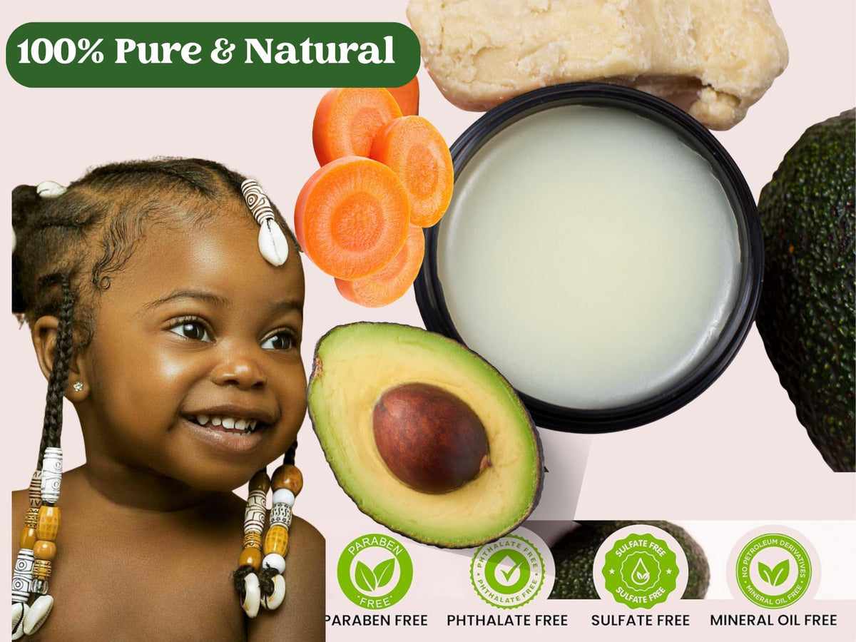 J'Organic Solutions child hair before and after photo showing improved softness and manageability benefit
