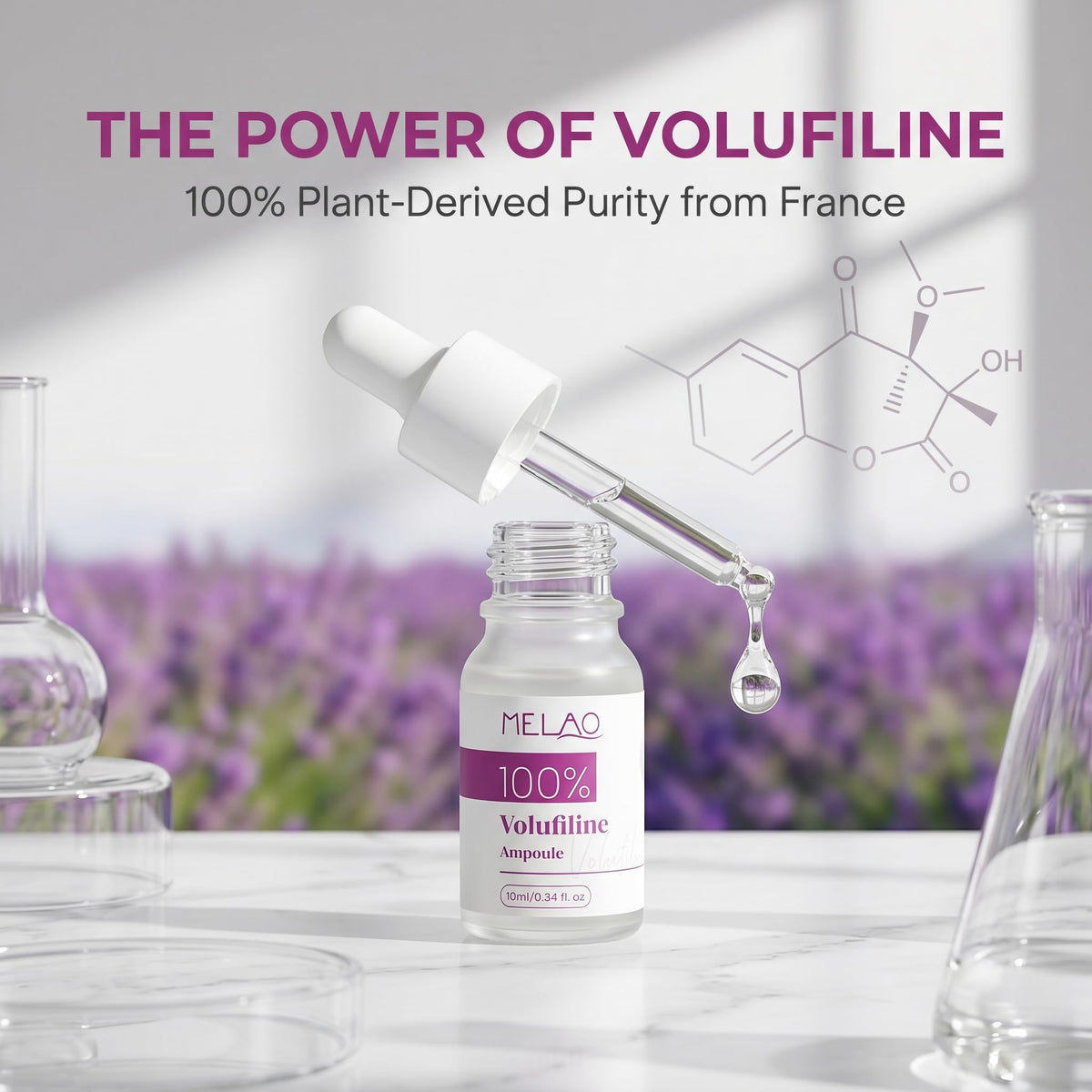 Jornanbo ampoule dropper close-up dispensing a clear drop for precise targeted application