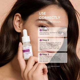 Jornanbo mixed with moisturizer in palm to illustrate customizable layering and hydration boost