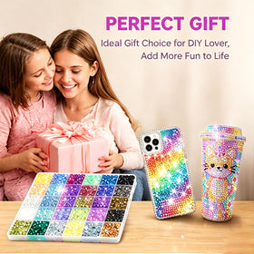 Jorovique finished party decor showcasing colorful rhinestone embellishment