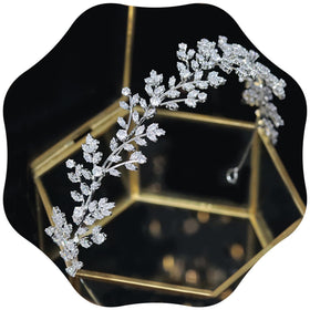 Jorsnovs front view tiara showing full sparkle and elegant shape for bridal looks