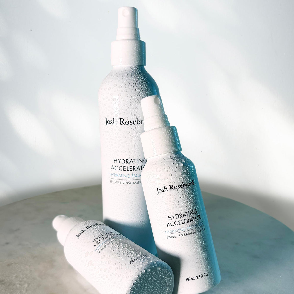 Josh Rosebrook mist mid-air showing lightweight spray for fast absorption