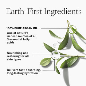 Josie Maran applied to hand illustrating quick absorption and moisturization