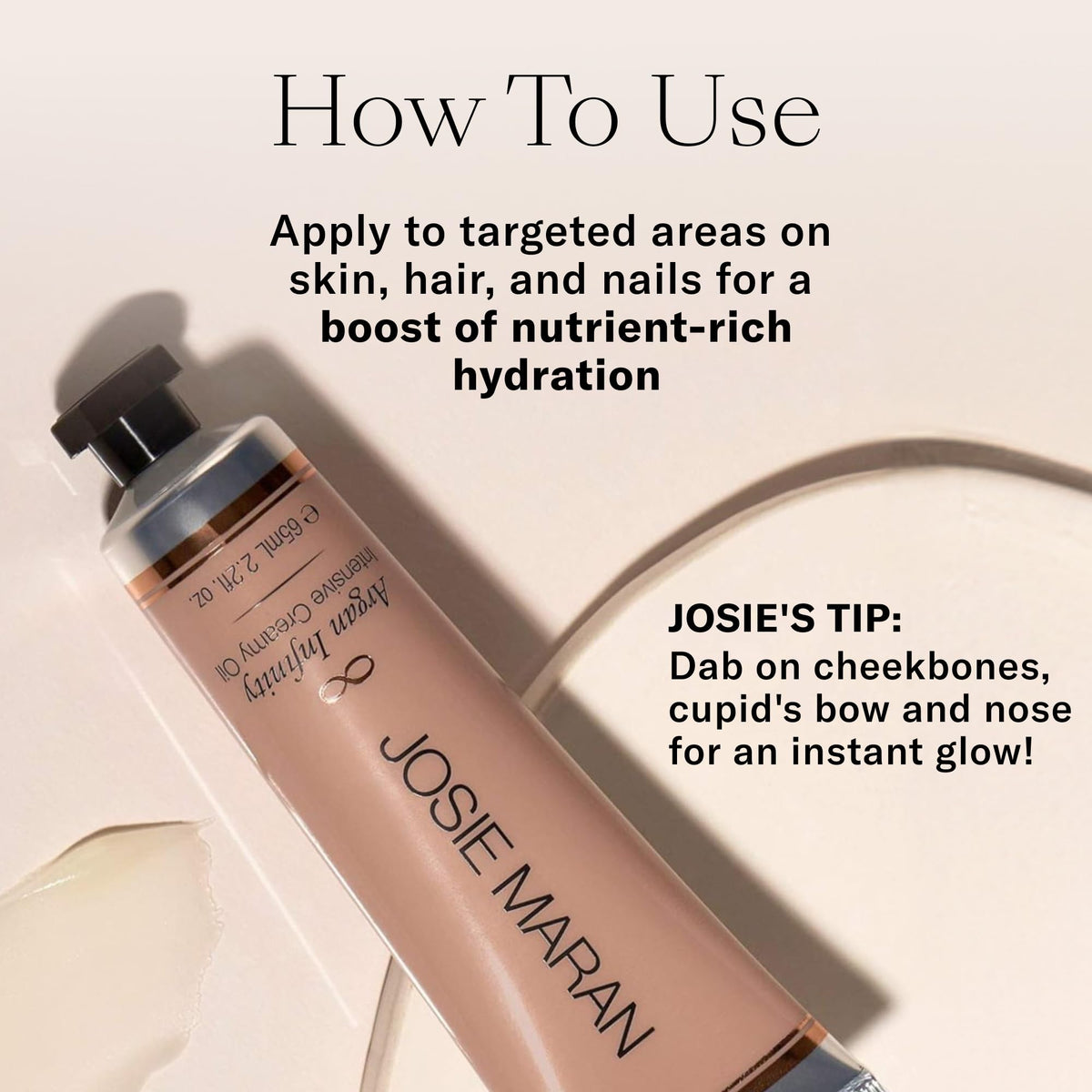Josie Maran on hair ends before and after for visible softness and control