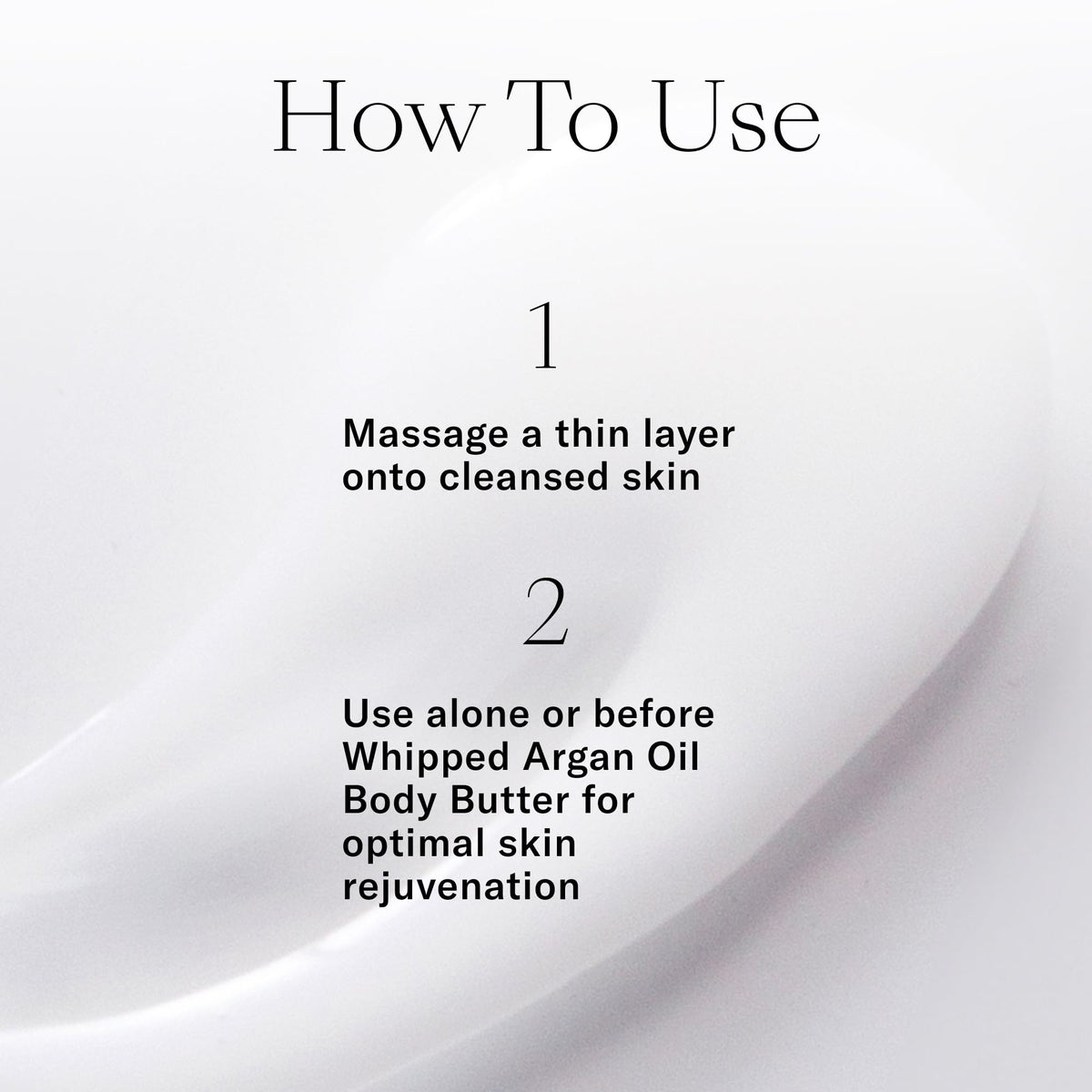 Josie Maran applying serum to arm for smoothing and softening