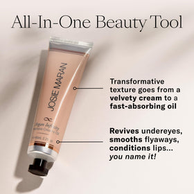 Josie Maran on lips and cuticles showing smooth nourishment and shine